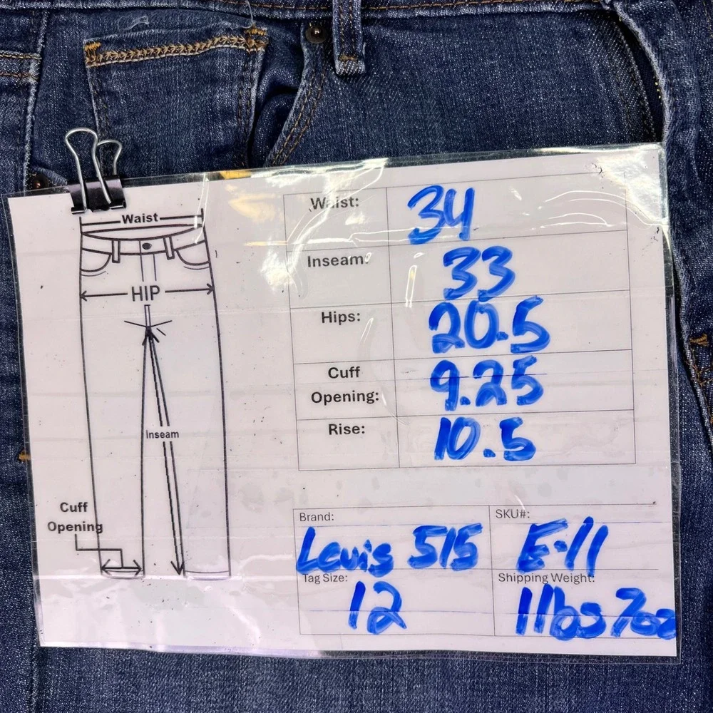 Levis 515 Jeans Womens Size 12 Long Dark Wash‎ Bootcut Stretch Denim Embellished